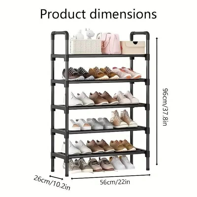 5-Tier Black Metal Shoe Rack - photo 3