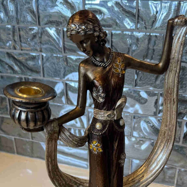 Vintage Style Elegant Lady Figurine Candle Holder