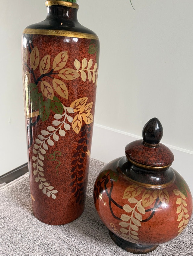 Matching rust and brown vase set - photo 3