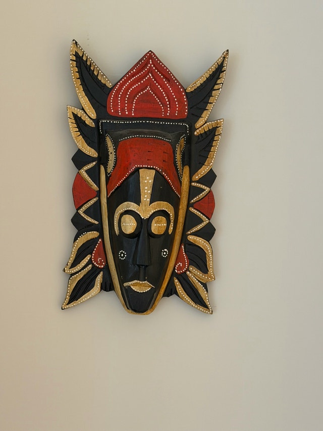 Hand carved wooden wall mask - photo 2