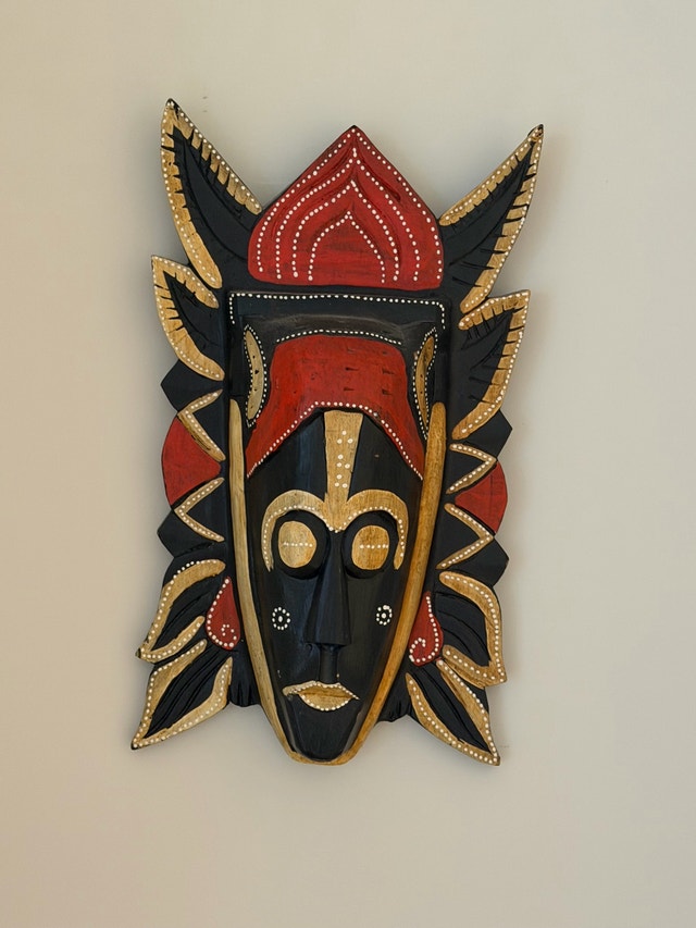 Hand carved wooden wall mask - photo 3