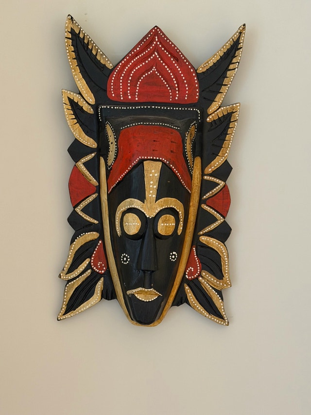 Hand carved wooden wall mask - photo 4