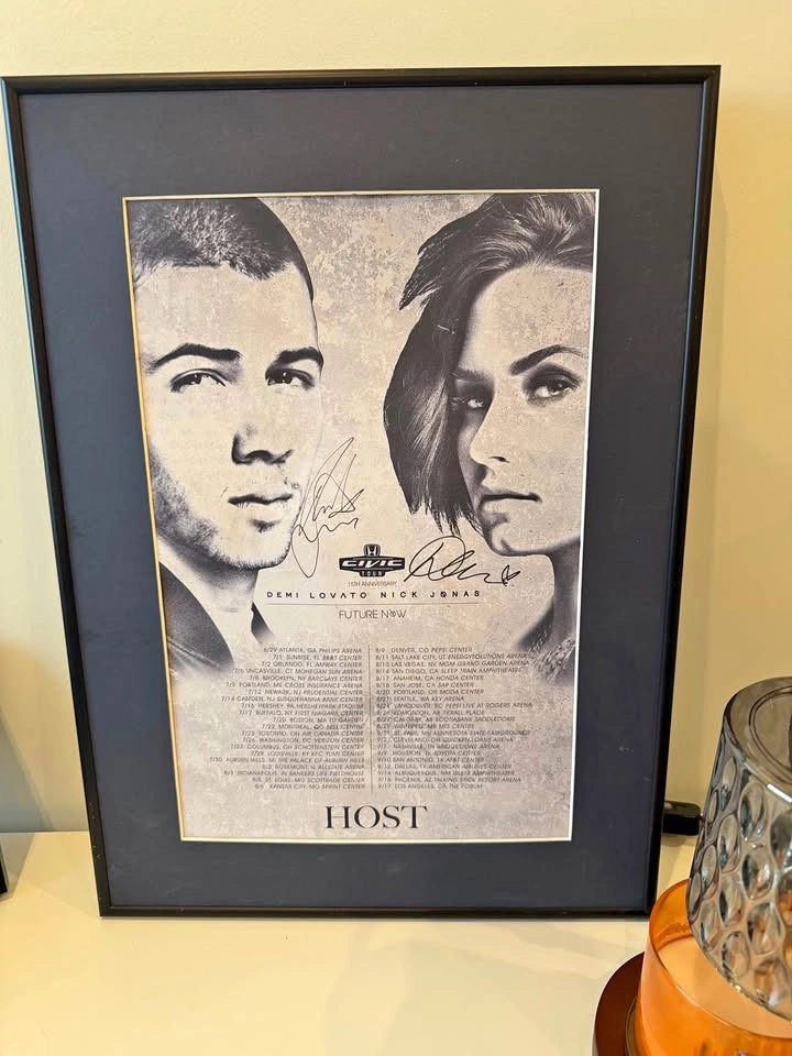 Demi Lovato & Nick Jonas Future Now Tour Signed Poster