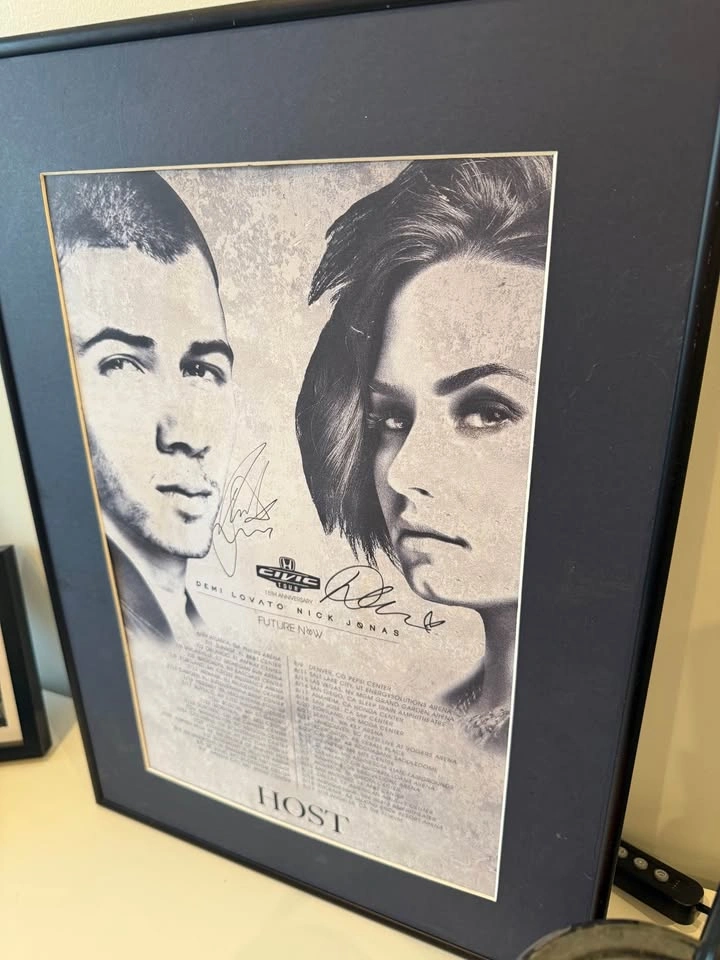 Demi Lovato & Nick Jonas Future Now Tour Signed Poster - photo 4