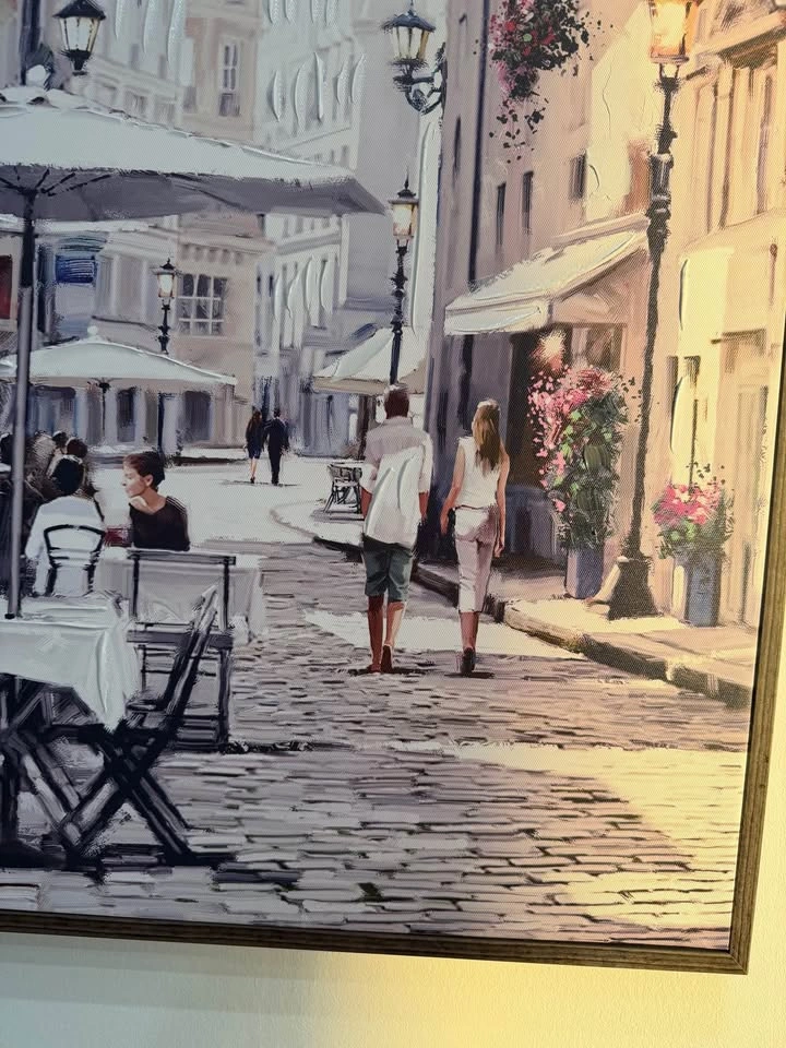 European Street Scene Framed Canvas Wall Art - photo 2