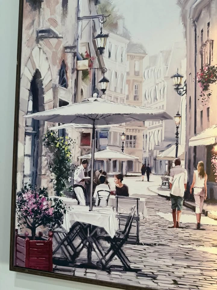 European Street Scene Framed Canvas Wall Art - photo 3