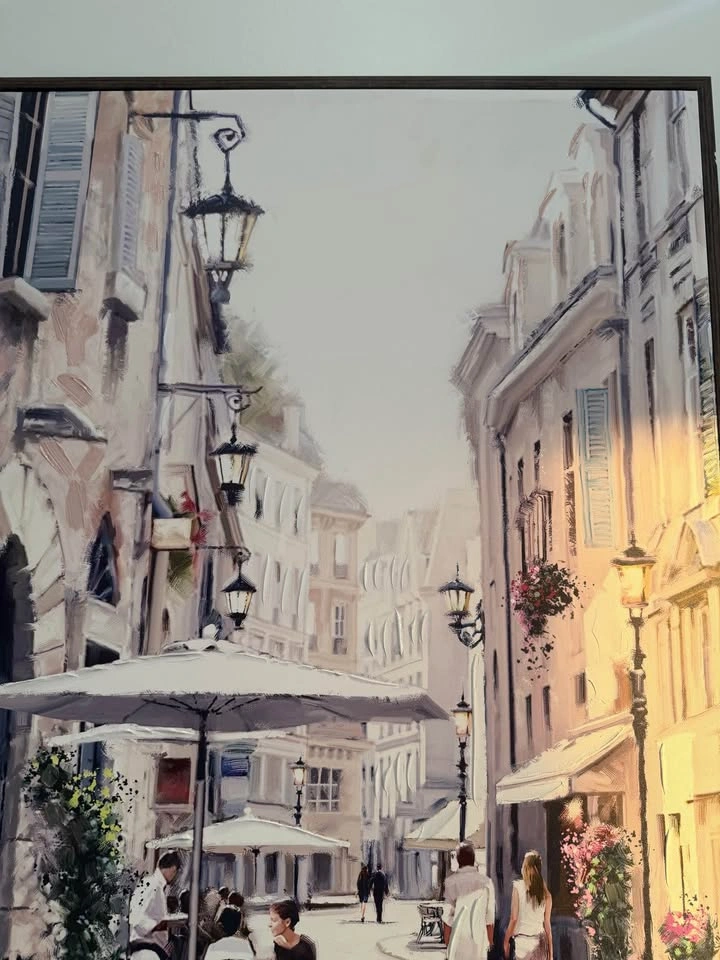 European Street Scene Framed Canvas Wall Art - photo 4
