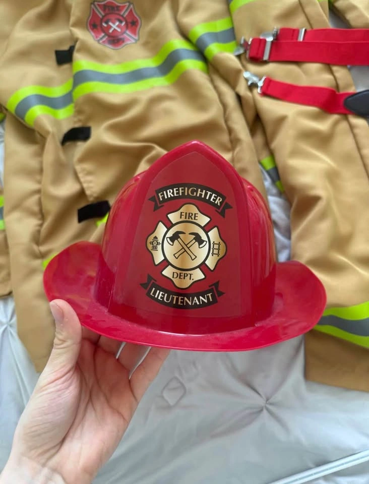 Adults medium Firefighter Costume with Helmet - photo 2