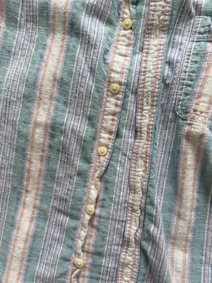American Eagle Short Sleeve Striped Button Down Shirt large - photo 5