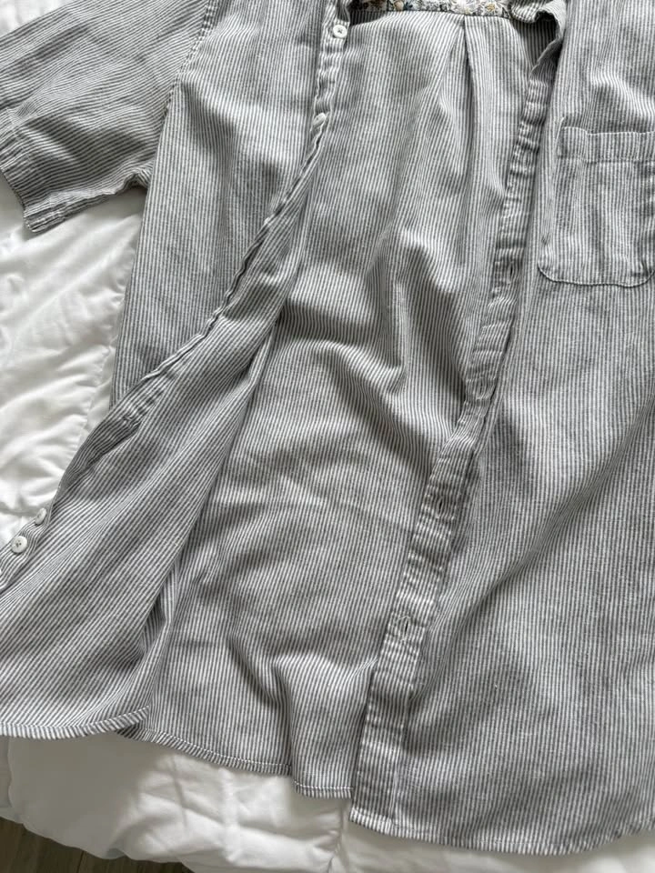 Rue Saint-Patrick Striped Short Sleeve Shirt large - photo 4