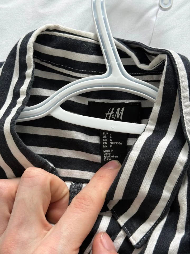 H&M Striped Long Sleeve Button-Down Shirt - photo 2