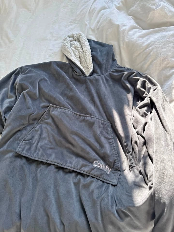 The Comfy Sherpa Lined Hooded Blanket medium