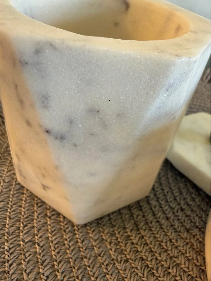 Hexagonal Marble Canister Set of 2 - photo 2