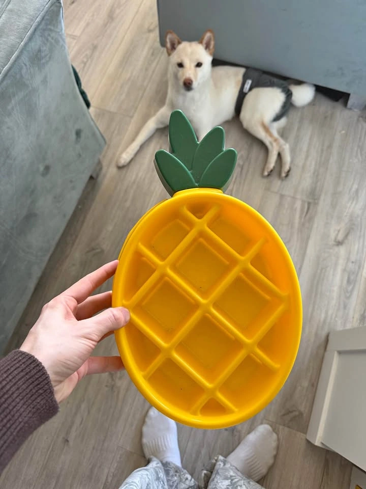 ZippyPaws Pineapple Happy Bowl Slow Feed Dog Bowl