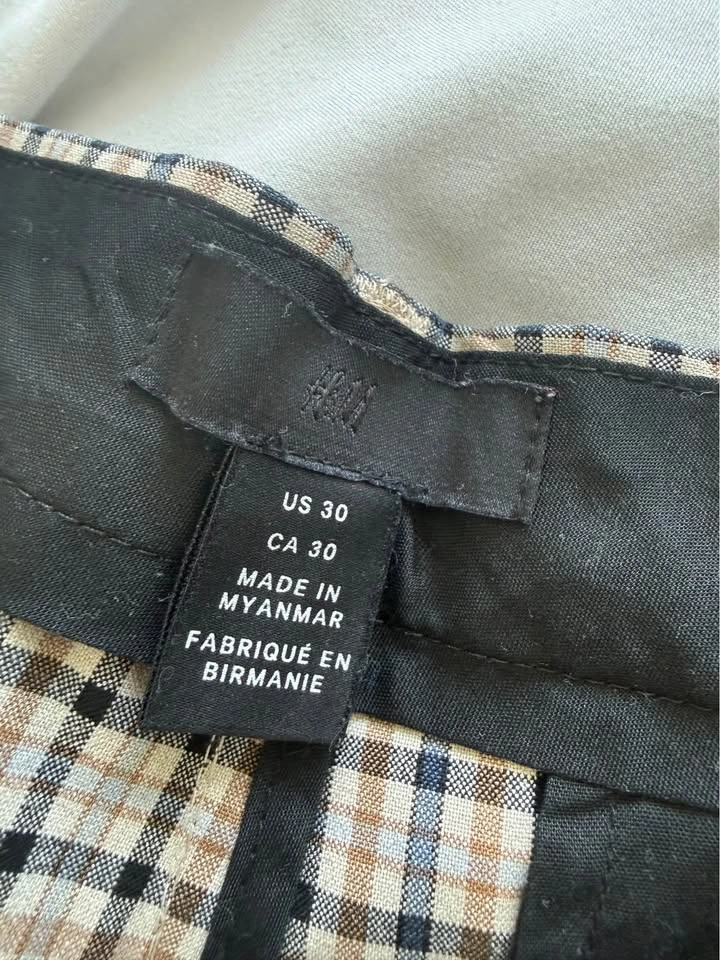H&M Slim Fit Plaid Pants - Size 30 - photo 3
