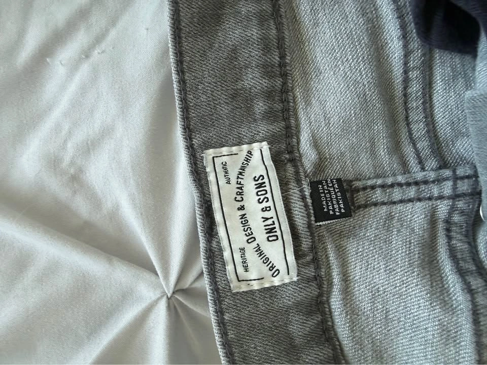 Only & Sons Grey Slim Fit Denim Jeans - Waist 32, Inseam 32 - photo 4