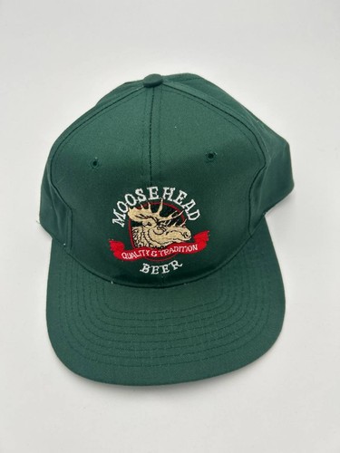 Vintage Moosehead Beer Green Strapback Hat AJM Embroidered
