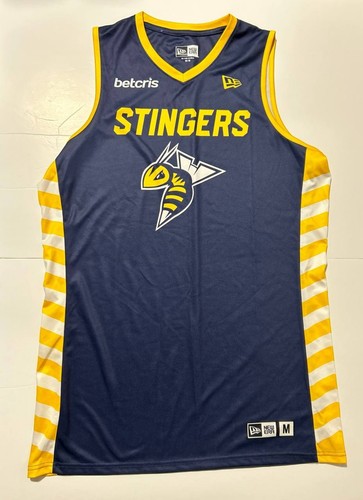 Edmonton Stingers New Era CEBL Basketball Jersey M Navy Yellow