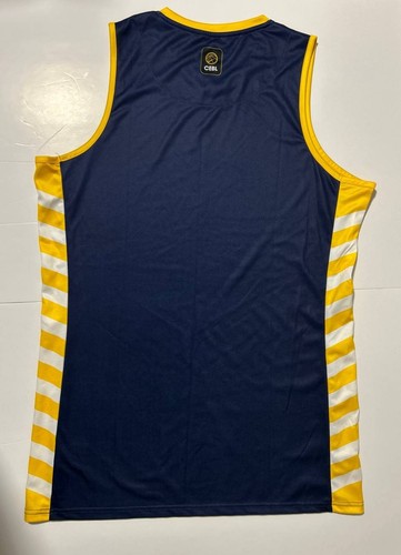 Edmonton Stingers New Era CEBL Basketball Jersey M Navy Yellow - photo 2