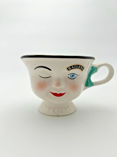 Vintage Baileys Irish Cream Winking Face Yum Footed Mug Cup