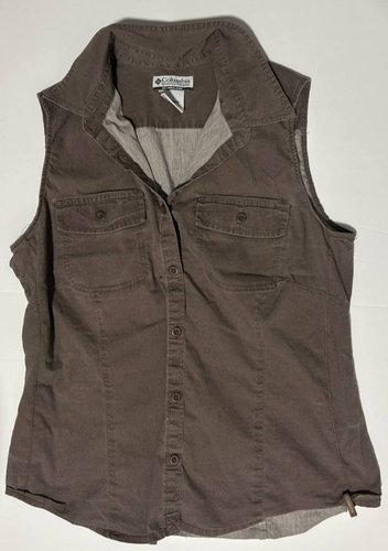 Columbia Women’s Sleeveless Utility Safari Shirt Large Brown