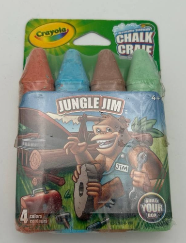 2014 Crayola Jungle Jim Washable Sidewalk Chalk 4 Pack NOS
