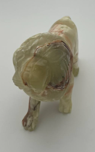 Large Hand Carved Green Onyx Lion Figurine 6 lb Natural Stone Sc - photo 3