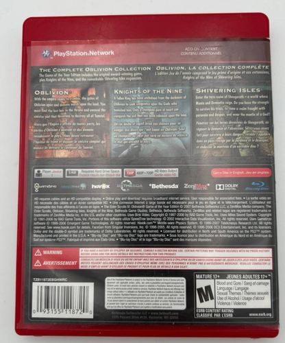 The Elder Scrolls IV Oblivion GOTY PS3 Greatest Hits CIB - photo 5