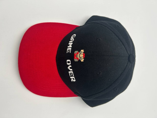 Nintendo Super Mario Bros Game Over Snapback Hat Black Red