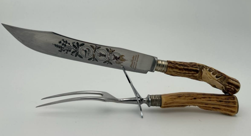 Vintage Klaus Tragbar Solingen Carving Knife Fork Set