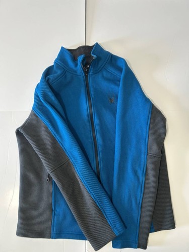 Spyder Men's L Blue Gray Full Zip Fleece Jacket Ski Hiking - photo 2