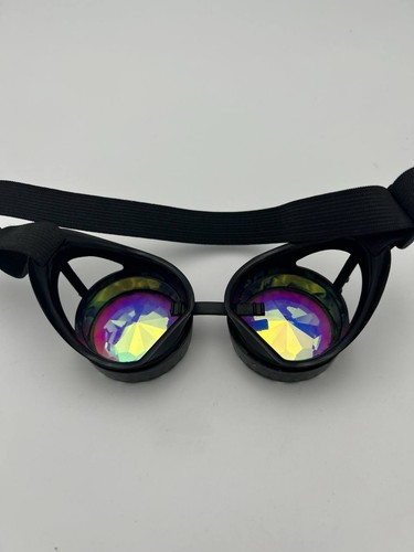 Cat Ear Kaleidoscope Goggles Rhinestone Rainbow Prism Rave - photo 2