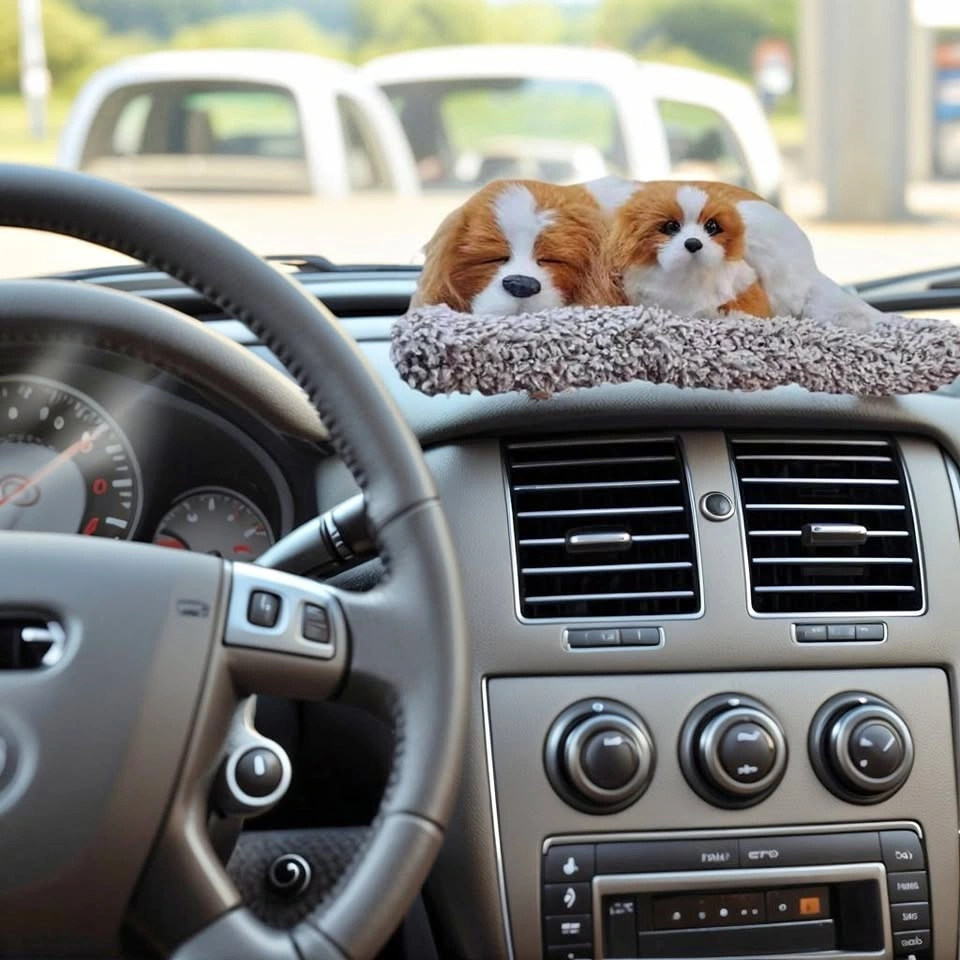 TYP-162/155 A2026 Adorable Plush Sleeping Puppy Car Decor