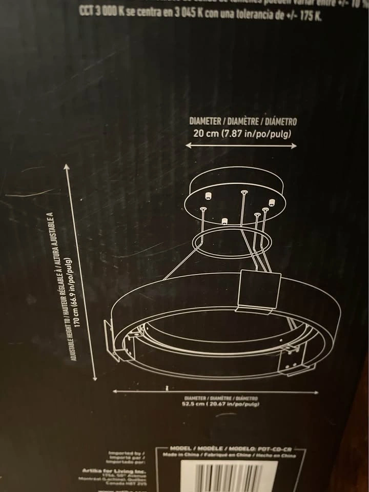 Artika Champagne Drum LED Pendant Light - New in Box! - photo 4