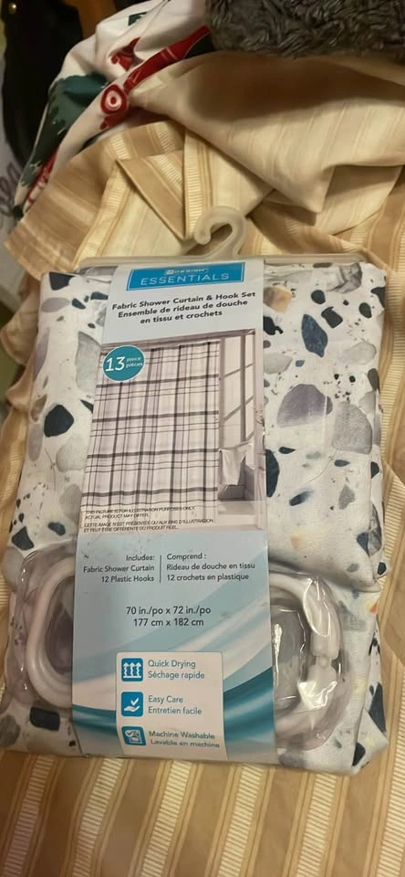 Brand new shower curtains + hook set