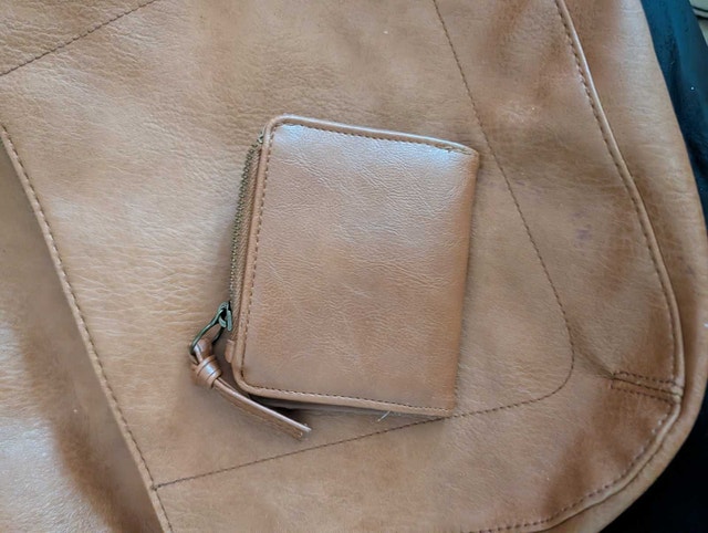 Tan Crossbody Bag and Wallet Set