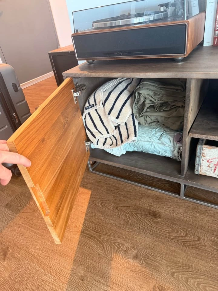 Mid-Century Modern Wood and Metal Media Console - photo 2