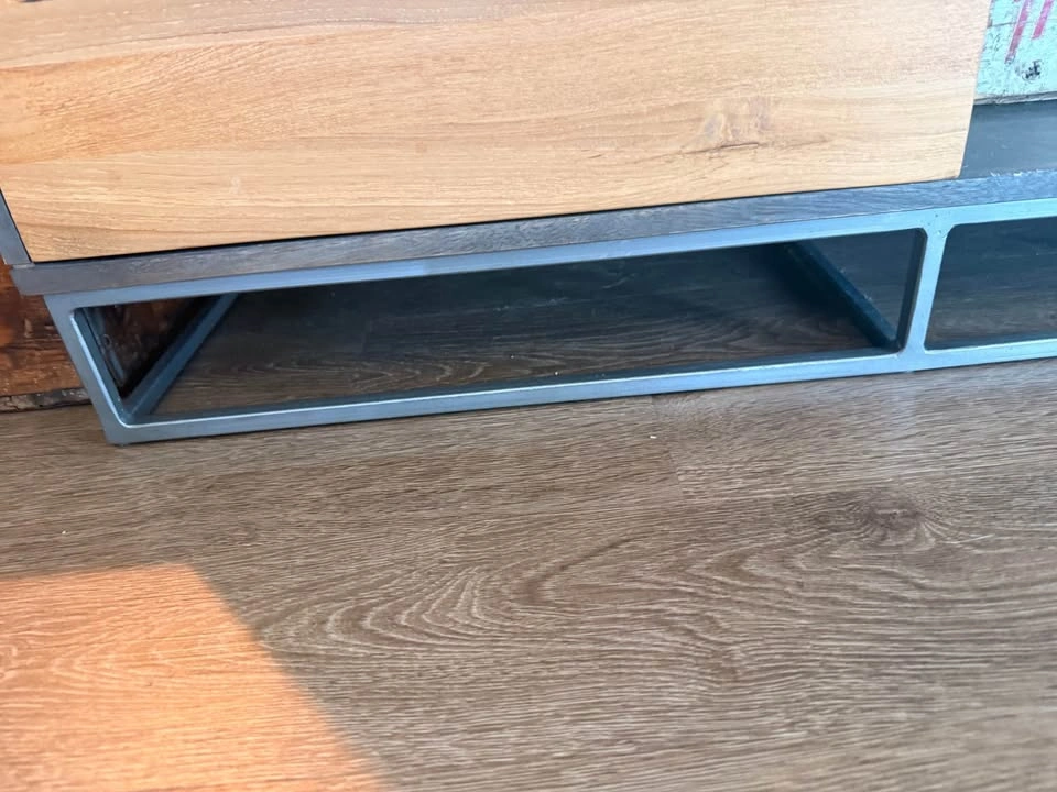 Mid-Century Modern Wood and Metal Media Console - photo 5