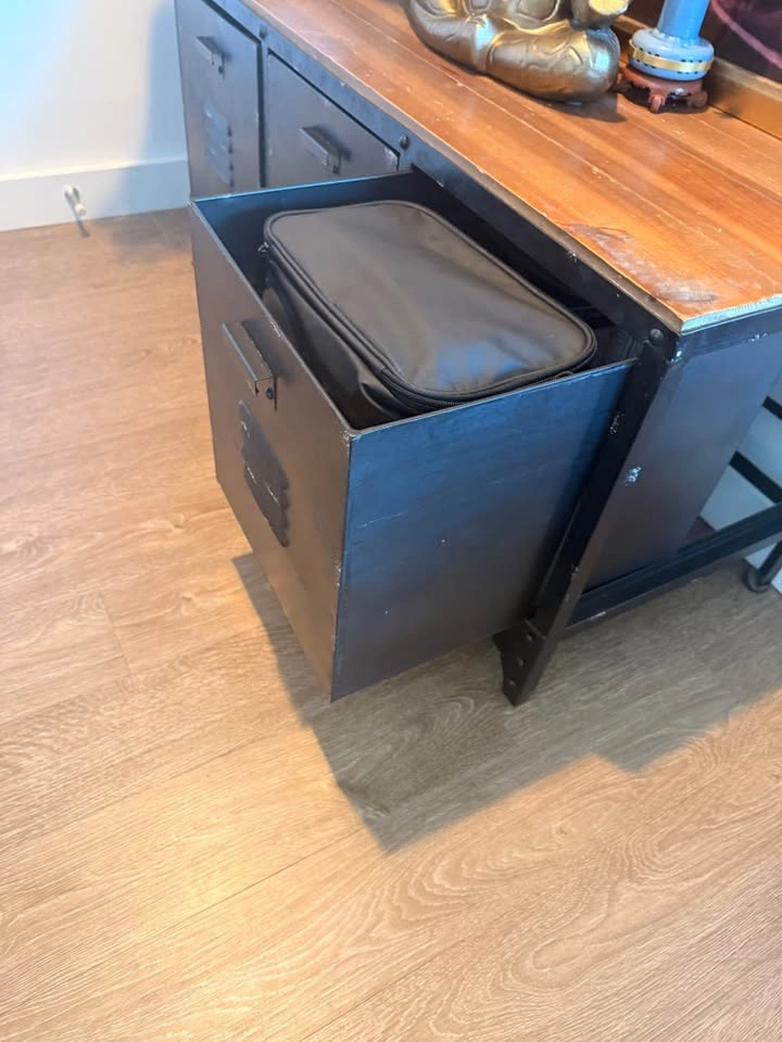 Industrial Metal and Wood 3-Drawer Storage - photo 3