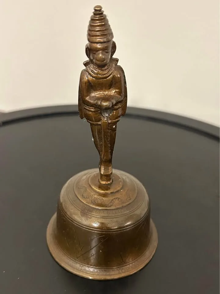 Antique Indian Brass Temple Bell image indicator(6)