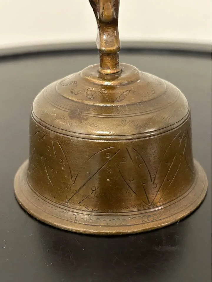 Antique Indian Brass Temple Bell image indicator(7)