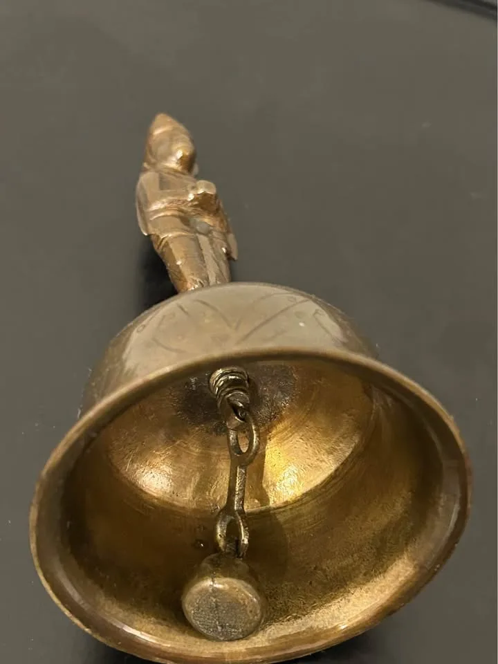 Antique Indian Brass Temple Bell image indicator(9)