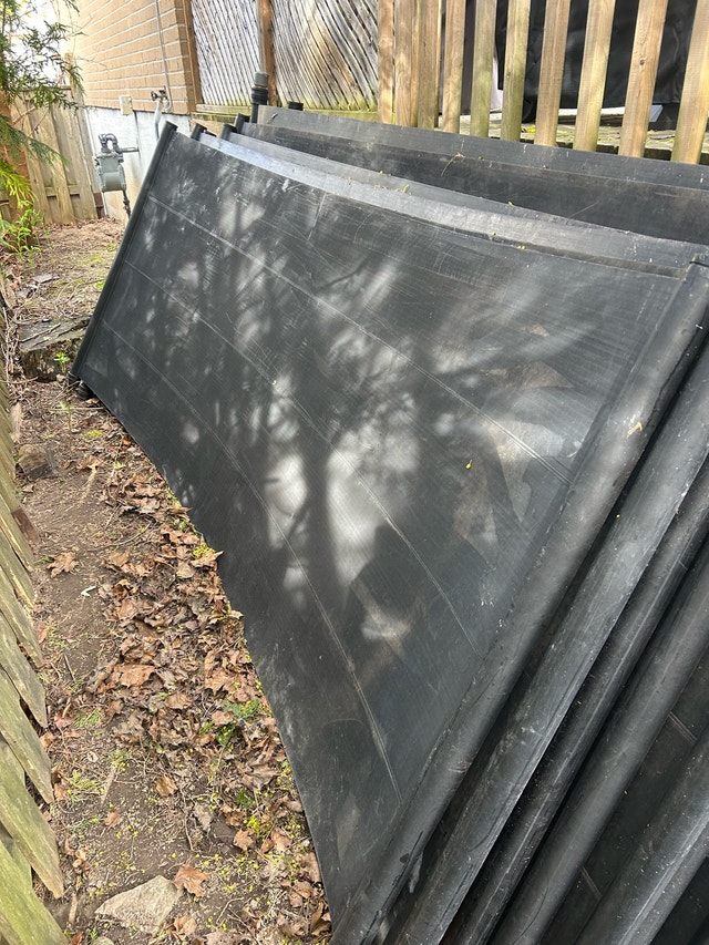 Solar heating panels for pool