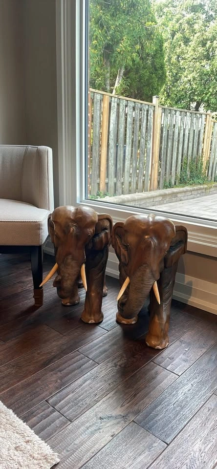 Vintage Hardwood Elephant Decor Accent Piece (Large) - photo 2