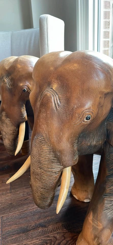 Vintage Hardwood Elephant Decor Accent Piece (Large) - photo 4