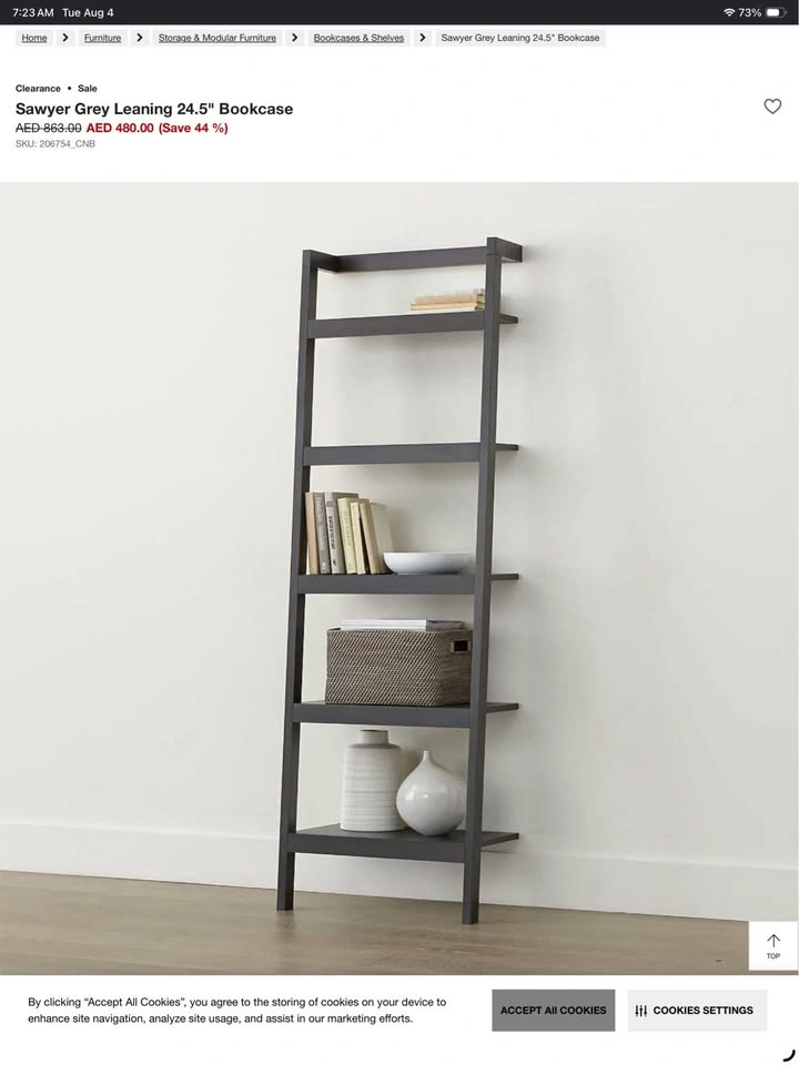 Crate and Barrel Ladder Bookshelf and TV Stand Bundle - photo 2