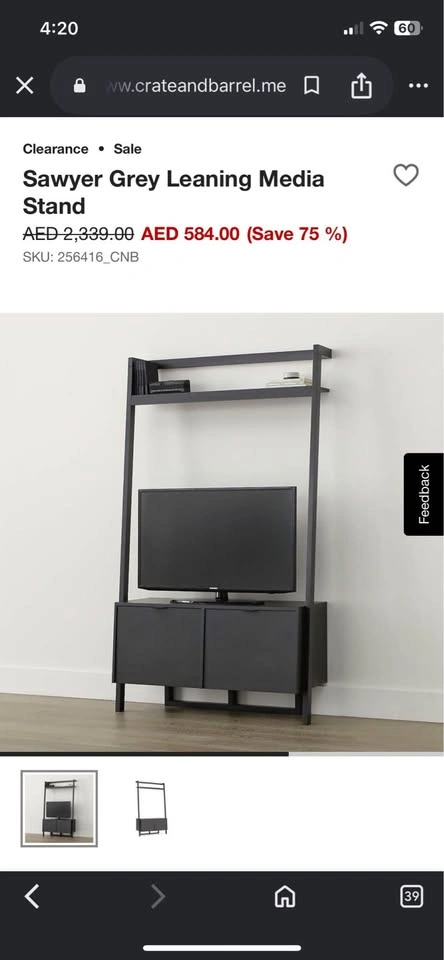Crate and Barrel Ladder Bookshelf and TV Stand Bundle - photo 3
