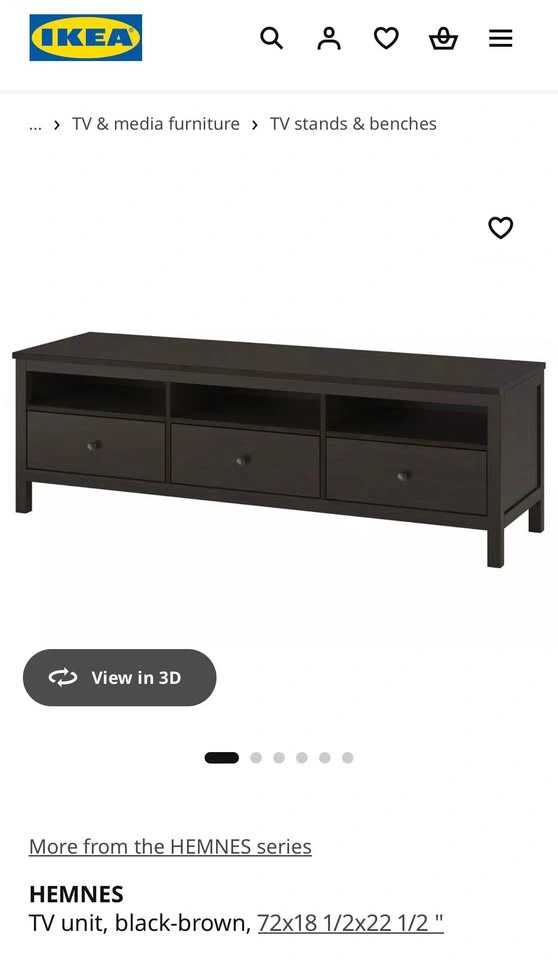 IKEA HEMNES 72” low cabinet / TV media bench - 75% off - photo 2