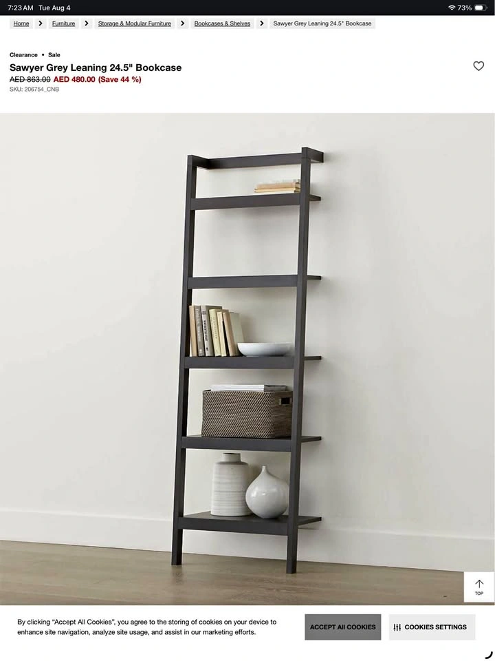 Crate and Barrel TV Media Stand and 2 Ladder Bookshelves