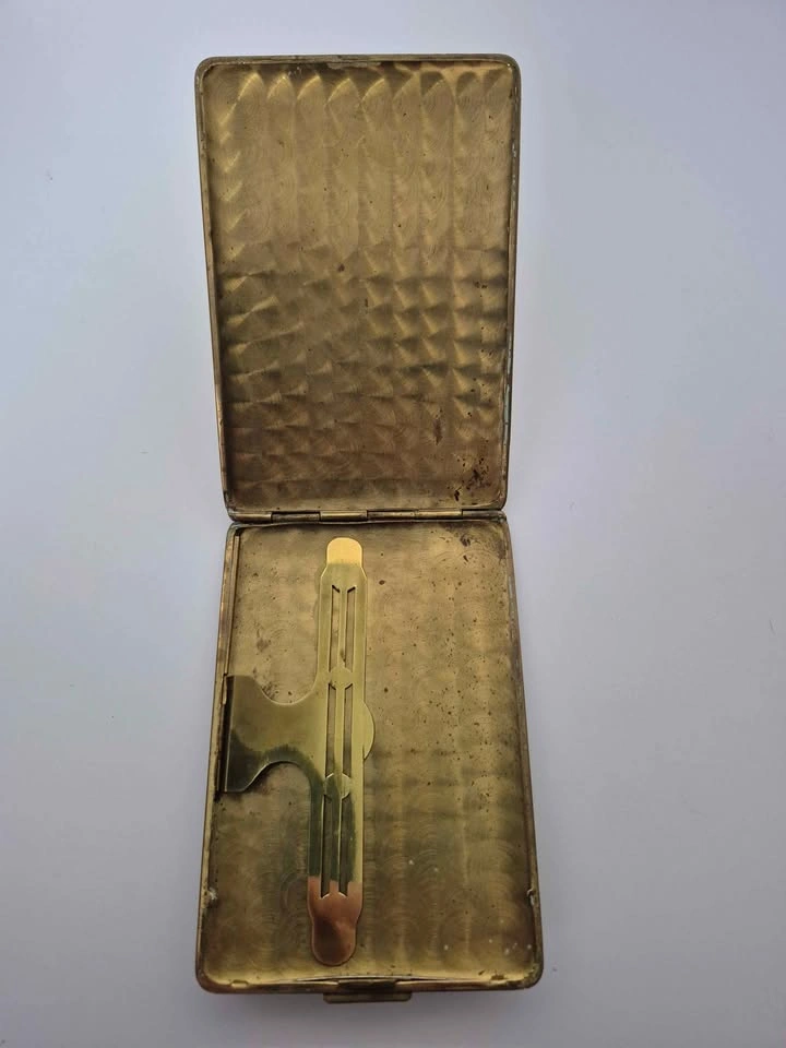 Vintage Brass German Map Cigarette Case - photo 5